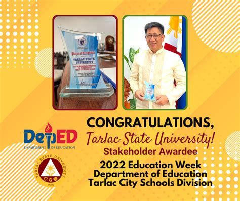 tcsd tarlac city|TSU receives plaque as DepEd TCSD stakeholder .